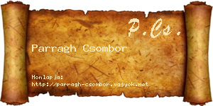 Parragh Csombor névjegykártya